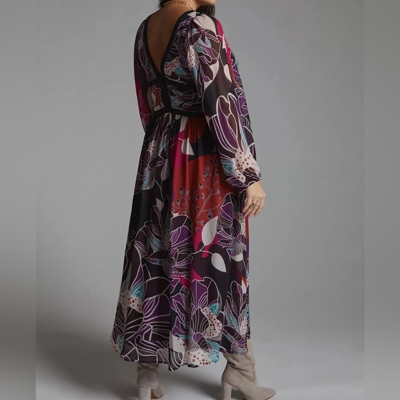 ANTHROPOLOGIE LET ME BE Floral Midi Dress XL - Picture 2 of 12